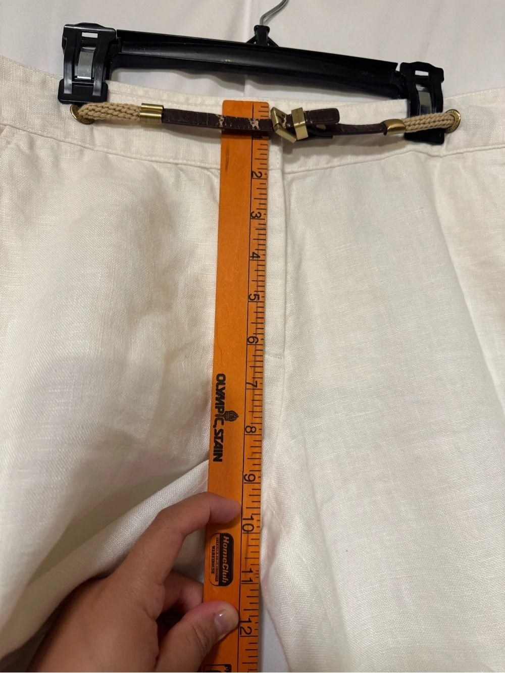 Michael Kors Cream Wide-Leg Linen Blend Pants 100% linen